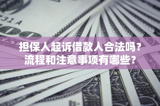 济南担保人起诉借款人合法吗？流程和注意事项有哪些？