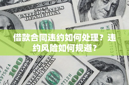 济南借款合同违约如何处理？违约风险如何规避？